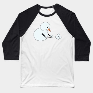 Snowman making snowballs Baseball T-Shirt